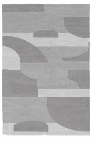Judy Ross Hand-Knotted Custom Wool Composition Rug cream/grey/dark grey